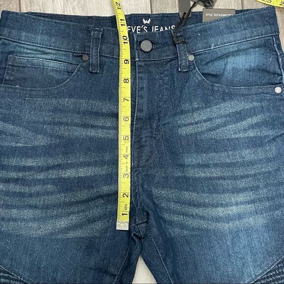 NWT Steve’s Jeans Moto Skinny Jeans Dark Wash Color Is Called Charles Size 16 - Picture 7 of 10